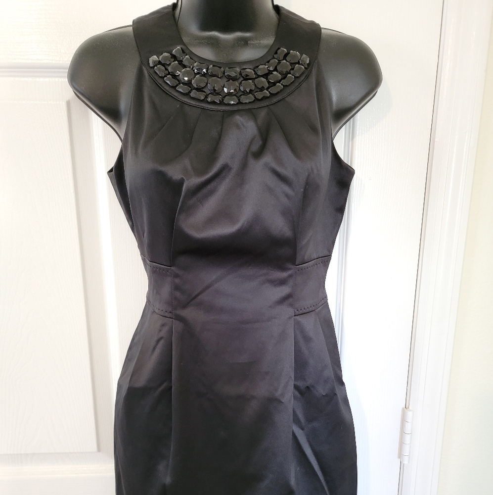 Beautiful Embellished Jeweled Black Cocktail Holiday Party Dress, Size 0